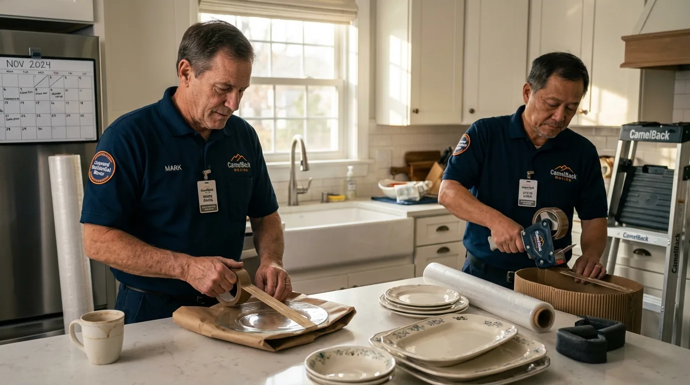 Professional crew packing kitchen dishware in Sparks, NV